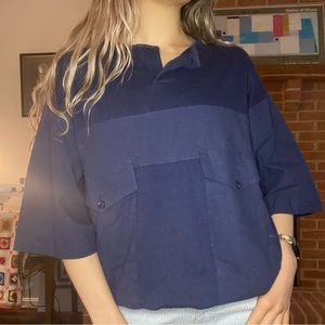 Deadstock 90s Vintage Woodward & Lothrop Mixed Media Oversized Pocket He…